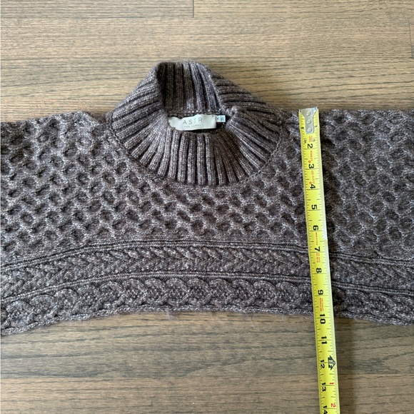 Anthropologie ASTR The Label Cable Knit Sweater Shrug Set-Brown-Size Medium - Picture 12 of 16